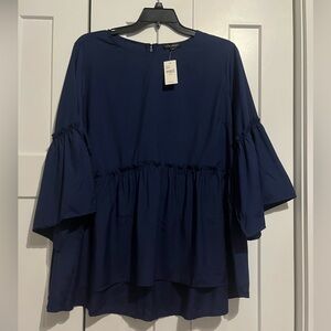 Lane Bryant size 26/28W navy blue blouse. New with tags.